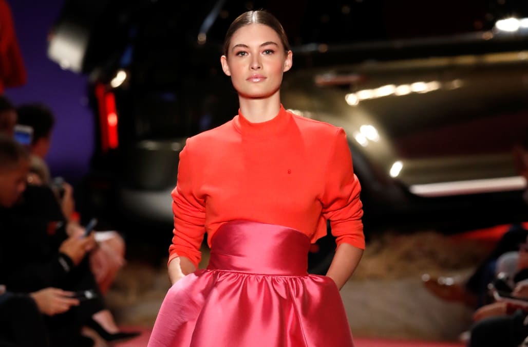 Gigi Hadid walking for Brandon Maxwell Spring/Summer 2019 fashion show  during New York Fashion Week