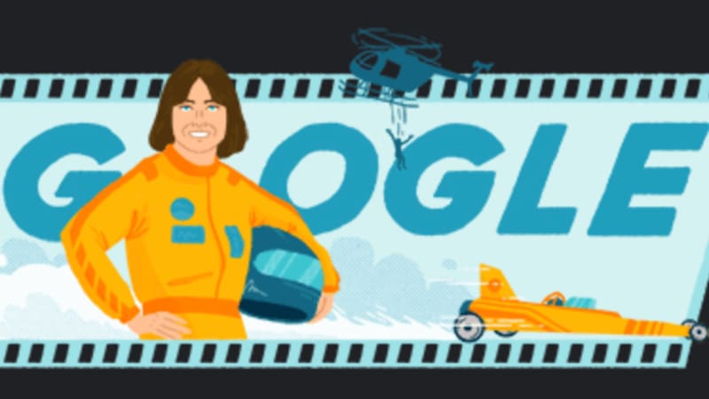Google Doodle از کیتی اونیل، "سریعترین زن زنده" اصلی تقدیر می کند.