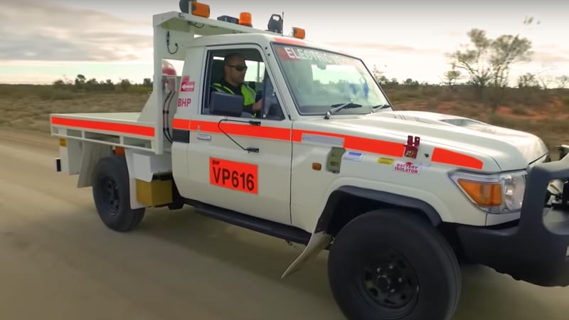 photo of Toyota Land Cruiser converted to electric power for mining in Australia image