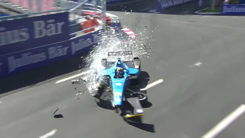 photo of Watch Formula E crashes and drama from Season 3 image