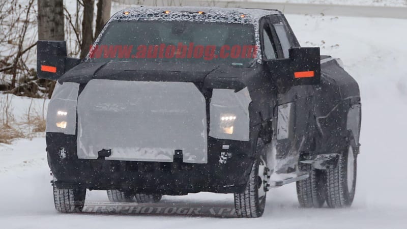 2020 Chevy Silverado HD and Dually caught in winter testing