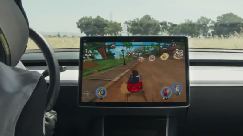 photo of Teslas now have a kart racing game you can play with your steering wheel image