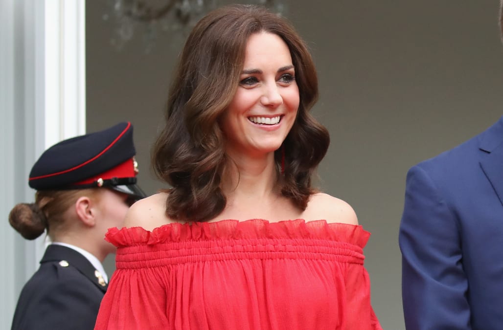 Duchess Kate stuns in red off-the-shoulder Alexander McQueen dress