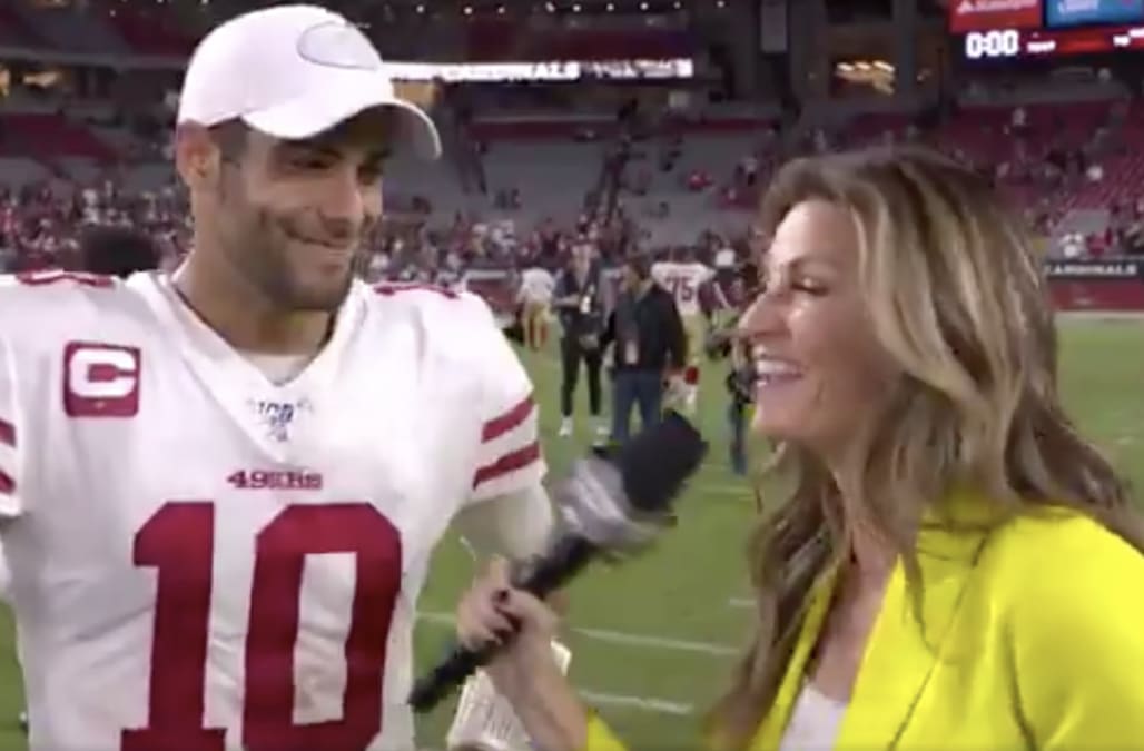 Jimmy Garoppolo says he called Erin Andrews 'baby' because he was 'excited'  about 49ers victory