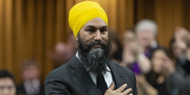 NDP Leader Jagmeet Singh is recognized in the House of Commons before taking his place before question period on March 18, 2019 in Ottawa.