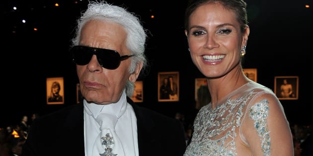 Karl Lagerfeld and Heidi Klum at the 2012 amfAR Cinema Against AIDS event. The supermodel is one of many famous women who Lagerfeld said wasn't pretty or thin enough for his liking.