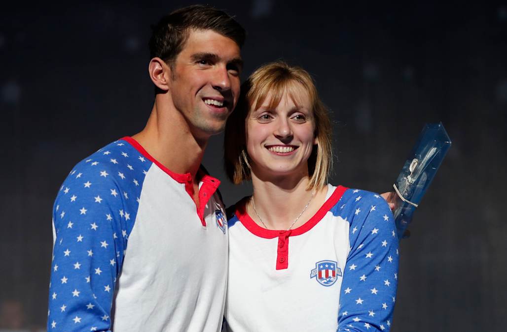 See the photo of Katie Ledecky getting Michael Phelps' autograph