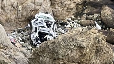 4 survive in ‘miracle’ after Tesla plunges off notorious California cliff