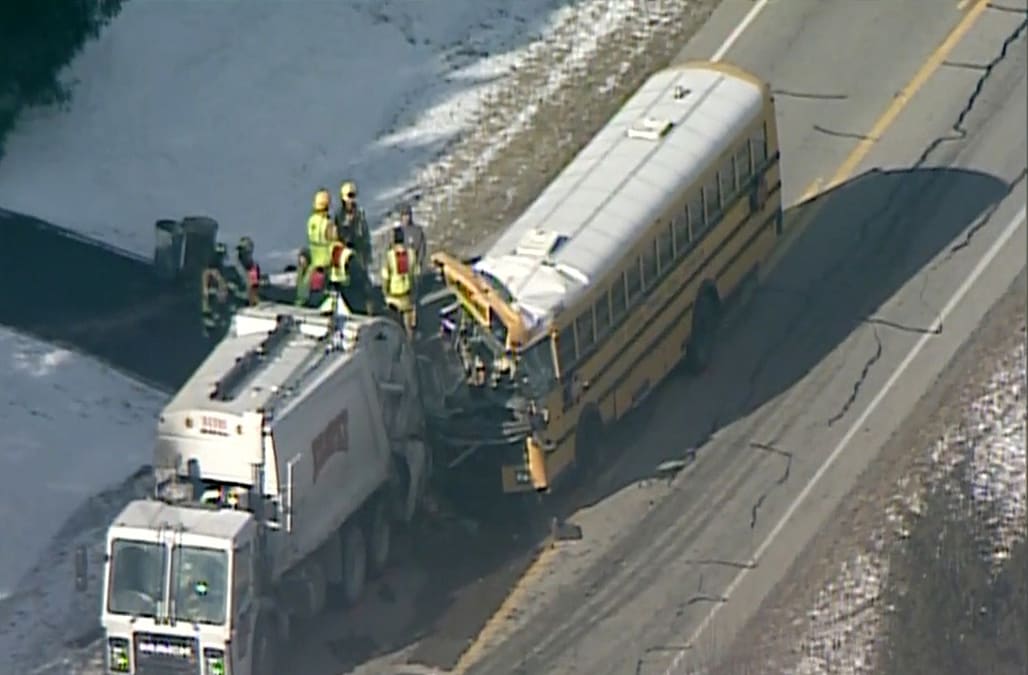 School bus crash injures 20, 1 student seriously hurt