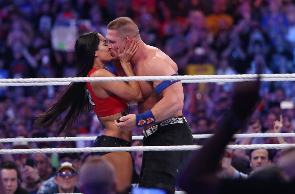 John Cena Proposes To Nikki Bella During Wrestlemania 33