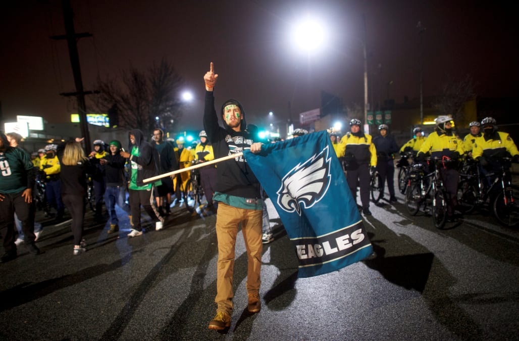 Hotel Awning Collapses Street Poles Taken As Fans Celebrate Eagles Super Bowl Win Youtube