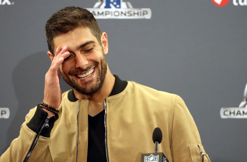 Jimmy Garoppolo, Jacoby Brissett Have Fun With Tom Brady's Absence From  White House Visit - CBS Boston