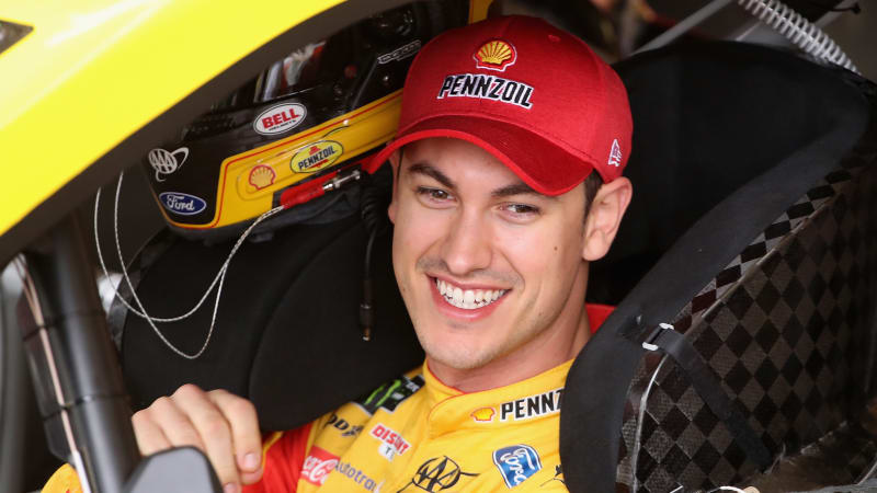 joey-logano-driver-of-the-shell-pennzoil-ford-sits-in-his-car-during-picture-id930114340