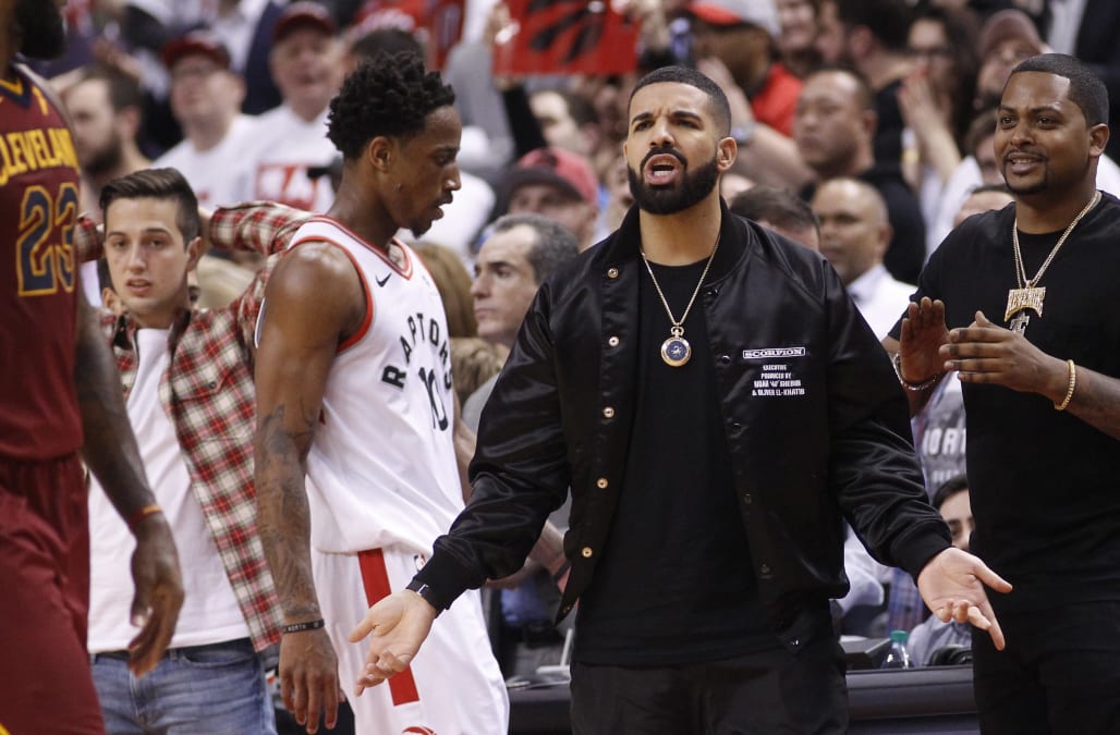 Drake, Kendrick Perkins get into sideline squabble at Cavs ...