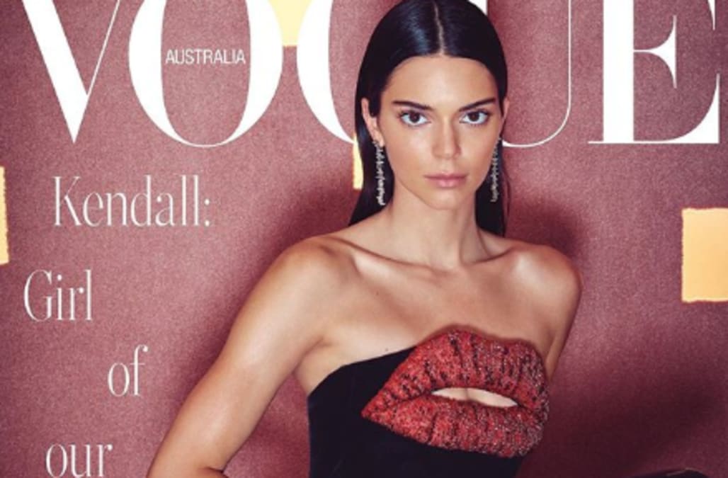 Kendall Jenner covers Vogue Australia in Saint Laurent lips