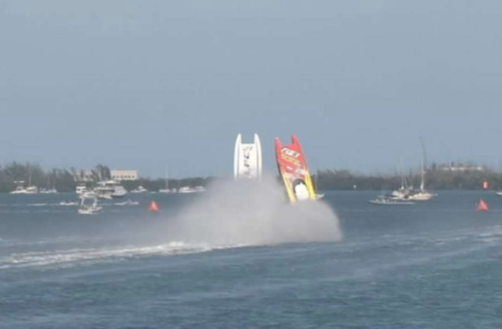 racing flipped boat