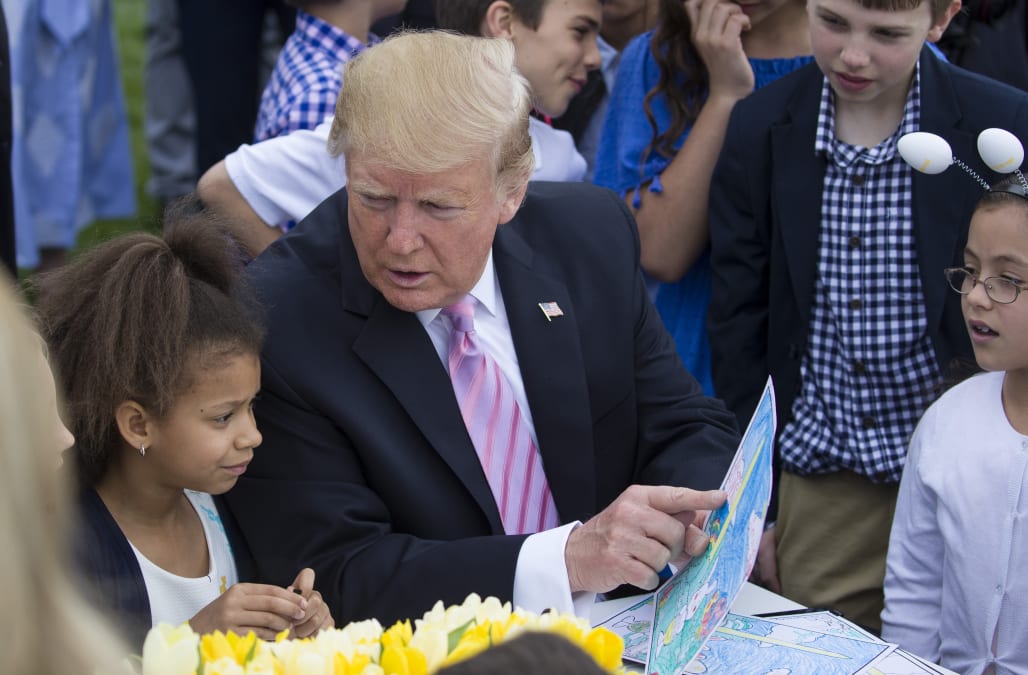Trump tells child at Easter Egg Roll about the border wall - AOL News