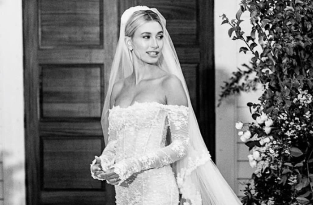Hailey Bieber posts first photos of wedding dress: See the Virgil Abloh design