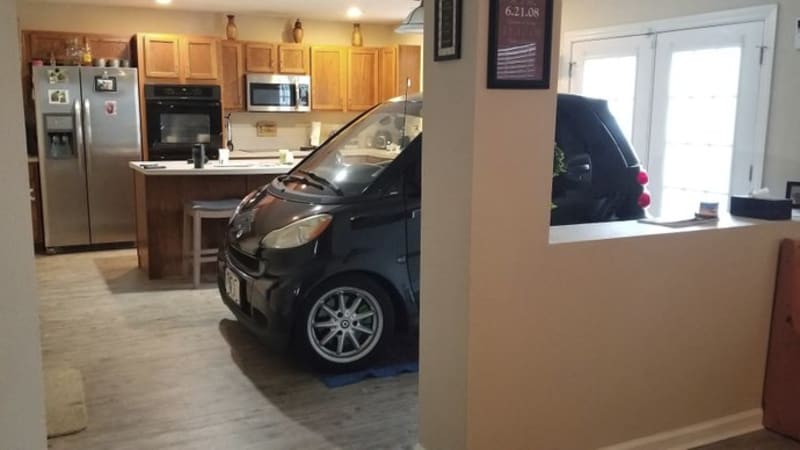 Florida Man parks Smart car in kitchen to save it from Hurricane Dorian