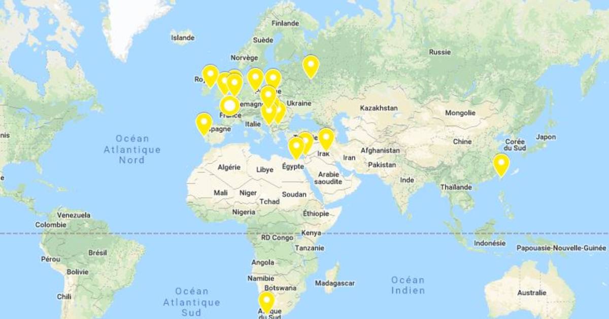 La Carte Des Gilets Jaunes Mobilisés à Létranger Sur Le