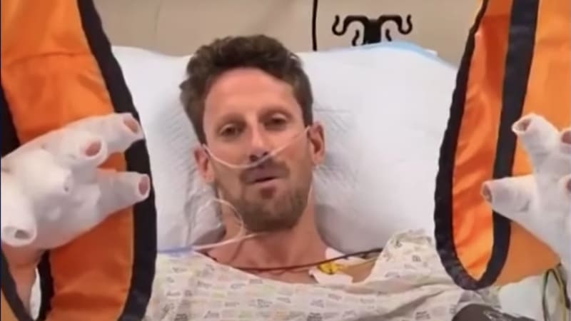Former halo skeptic Grosjean praises the device with saving his life - Autoblog