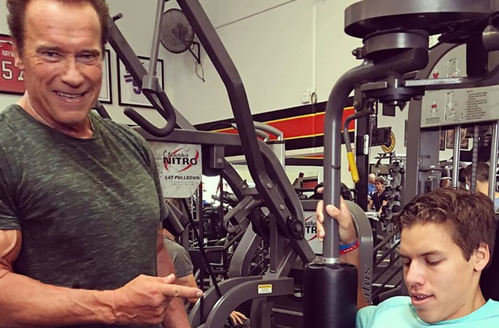 Arnold Schwarzenegger Celebrates His Birthday In The Gym