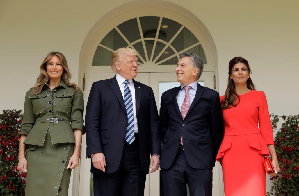 Argentine President S Wife Meets Trump Wearing Brand That S Suing Ivanka Aol Lifestyle