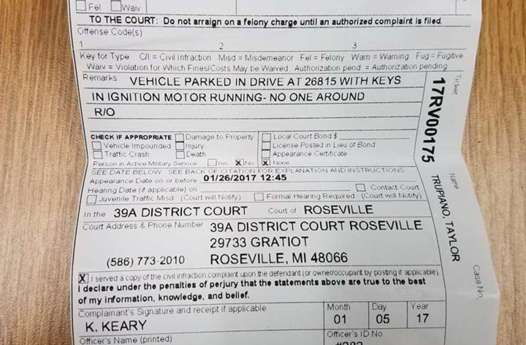 Michigan Man Gets 128 Parking Ticket For Leaving Car Running In His Driveway AOL Finance