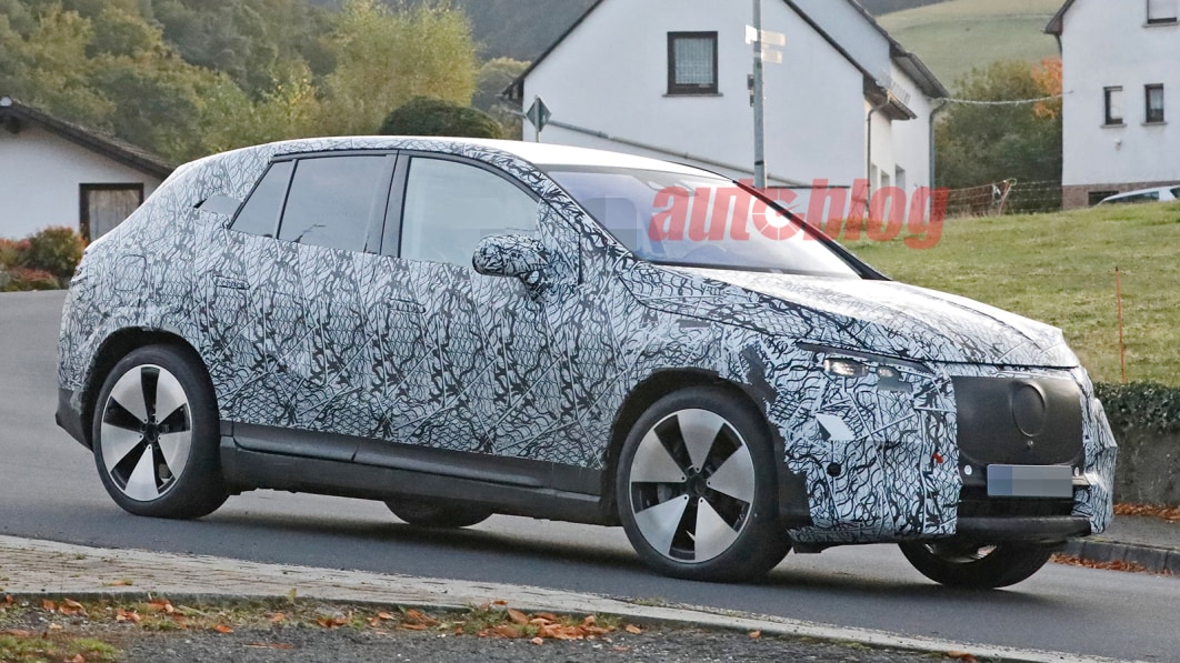 Mercedes-Benz EQE SUV peels back the camouflage in new spy photos
