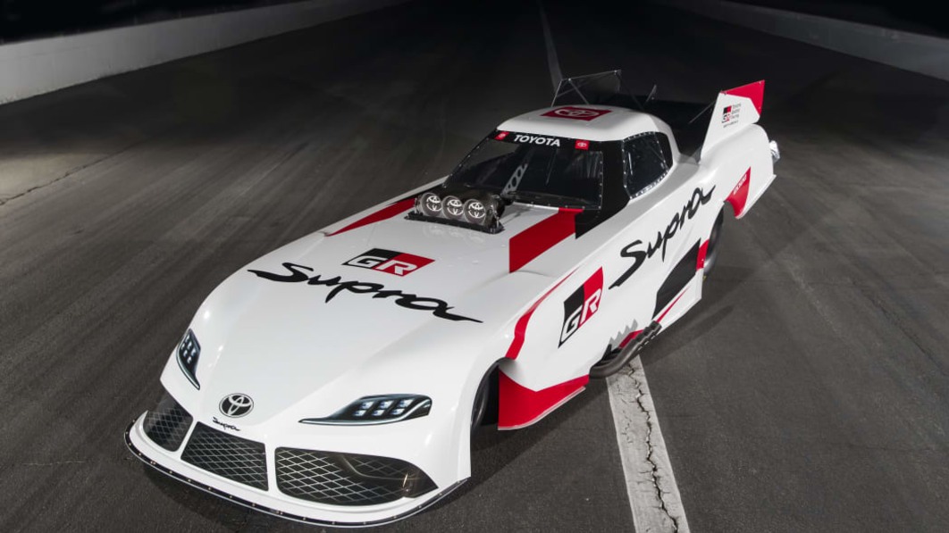 Toyota Supra funny car is all business with a possible 11,000 horsepower