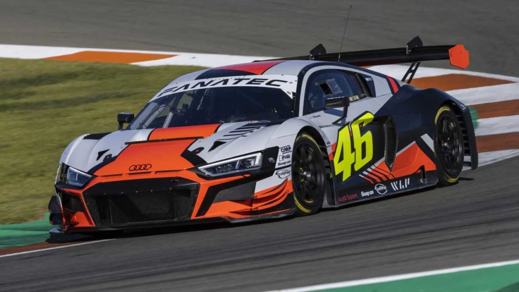 Valentino Rossi swaps his Yamaha for an Audi R8 LMS GT3