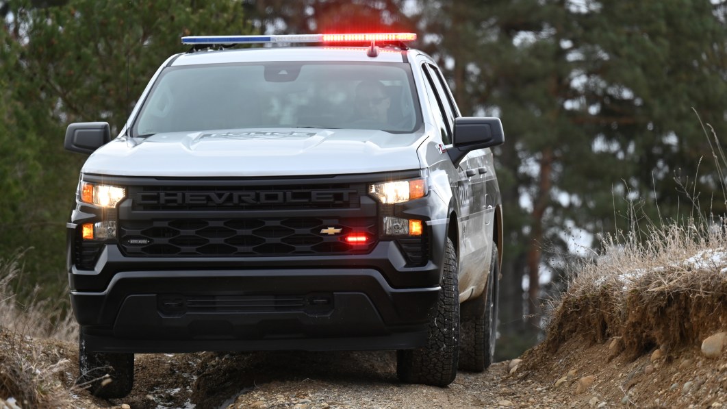 2023 Chevy Silverado Police Pursuit Vehicle enters the arena Autoblog