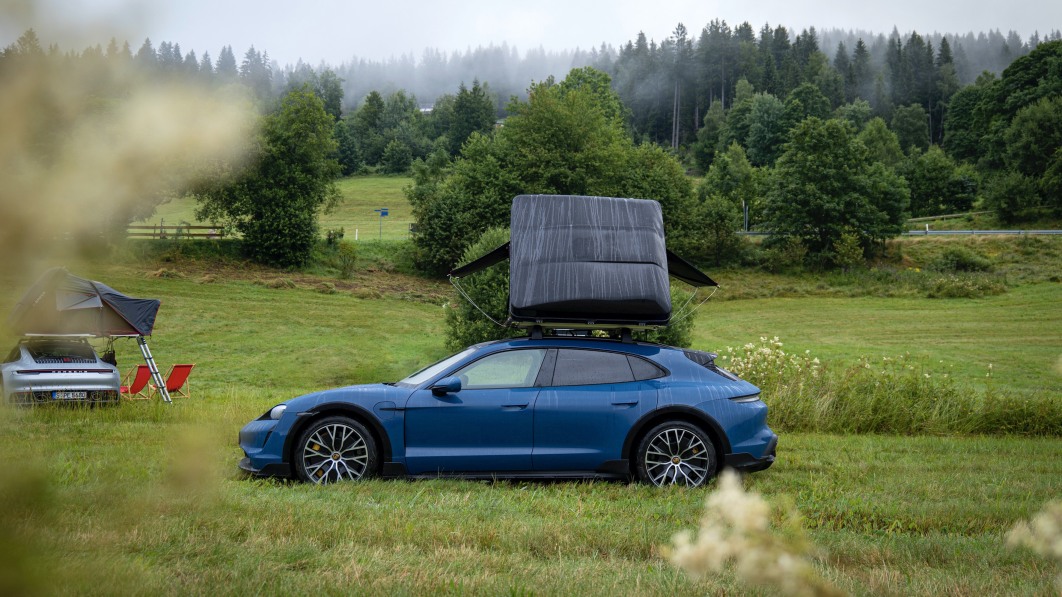 Porsche has a new Roof Tent Taycan Turbo S Cross Turismo experience