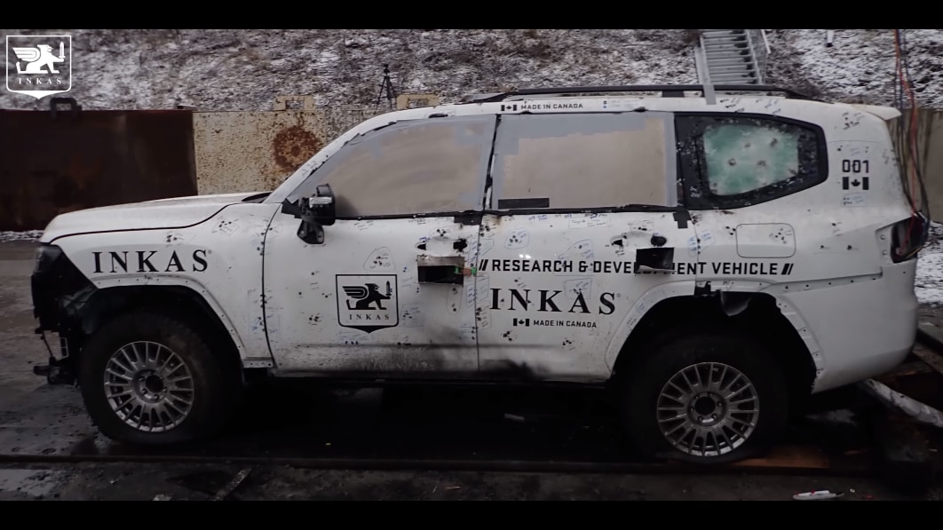 Watch this Inkas armored Toyota Land Cruiser take bullets, mines, hand grenades