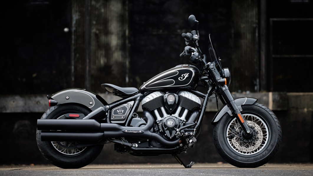 Jack Daniel’s Indian Chief Bobber Dark Horse motorcycle has whiskey in its paint