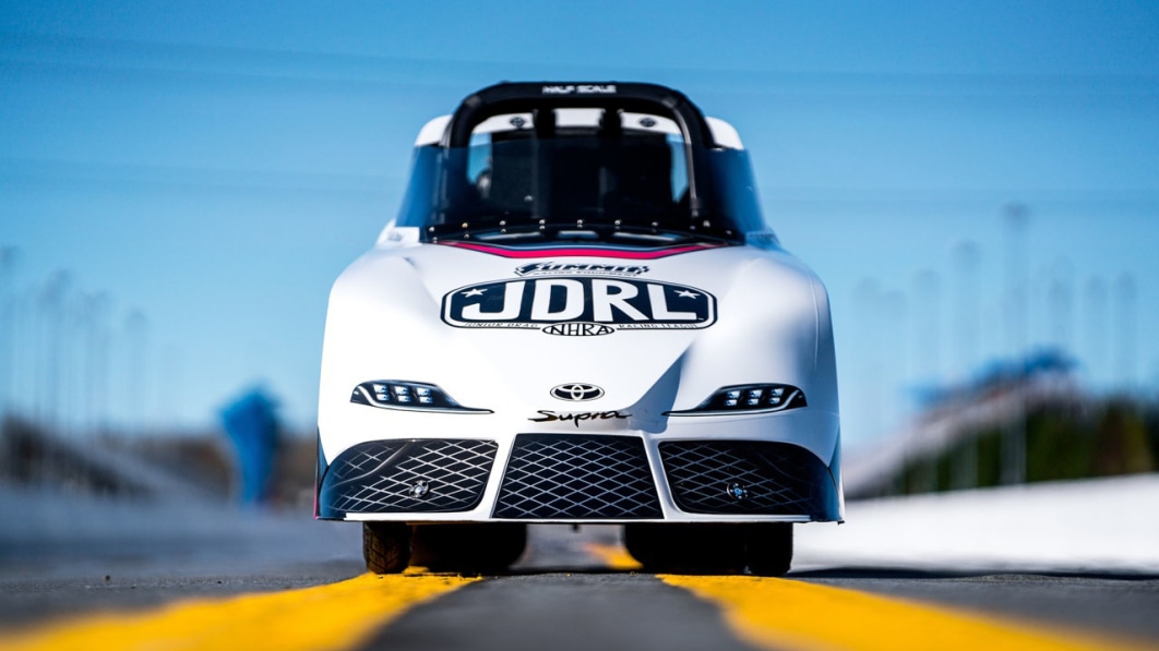 Shrinked-down Toyota GR Supra roadster helps young drivers get started in drag racing