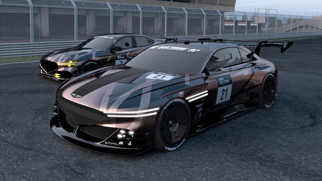 Genesis X concept and G70 imagined as race cars for 'Gran Turismo'