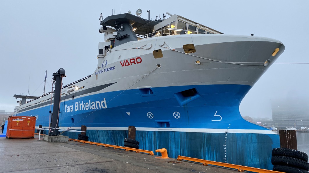 Yara debuts world’s first autonomous electric container ship