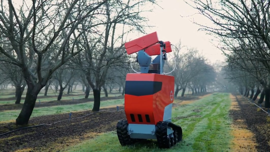 This robot targets pest-infested almonds and shoots them off trees