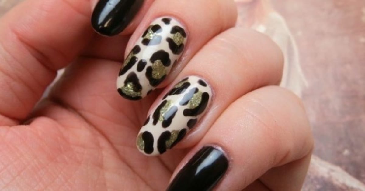 leopard print nail design done wrong