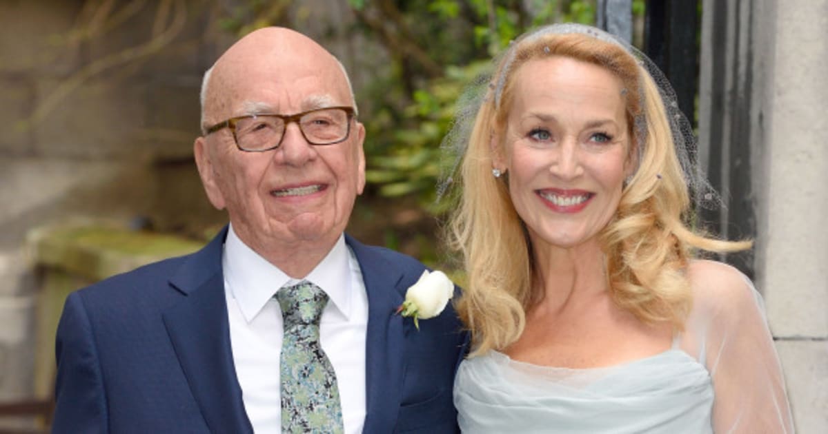 Jerry Hall Looks Stunning In Vivienne Westwood Wedding Dress As She ...