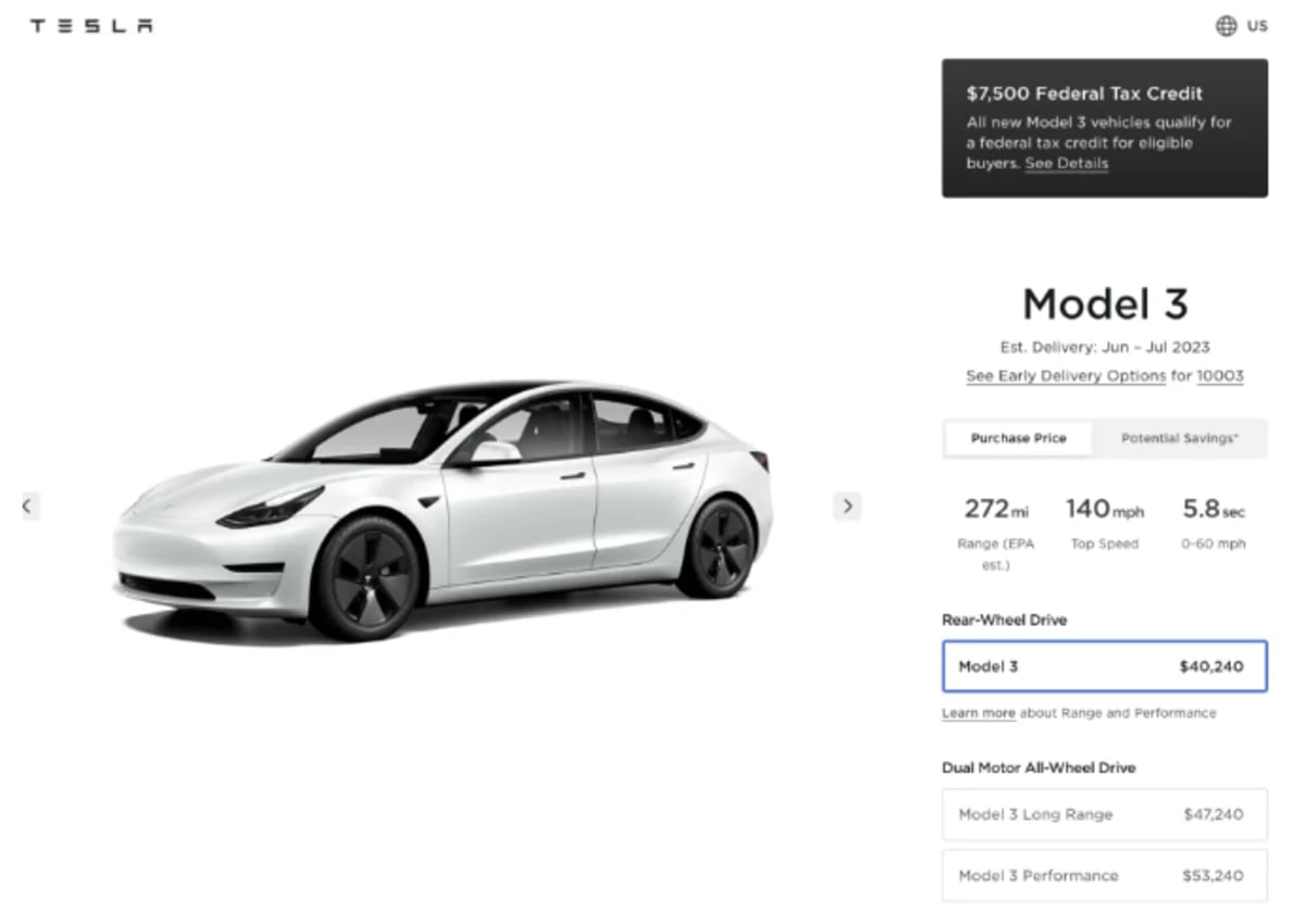 Tesla Model 3 Price Drops to $23K in California with Tax Credits