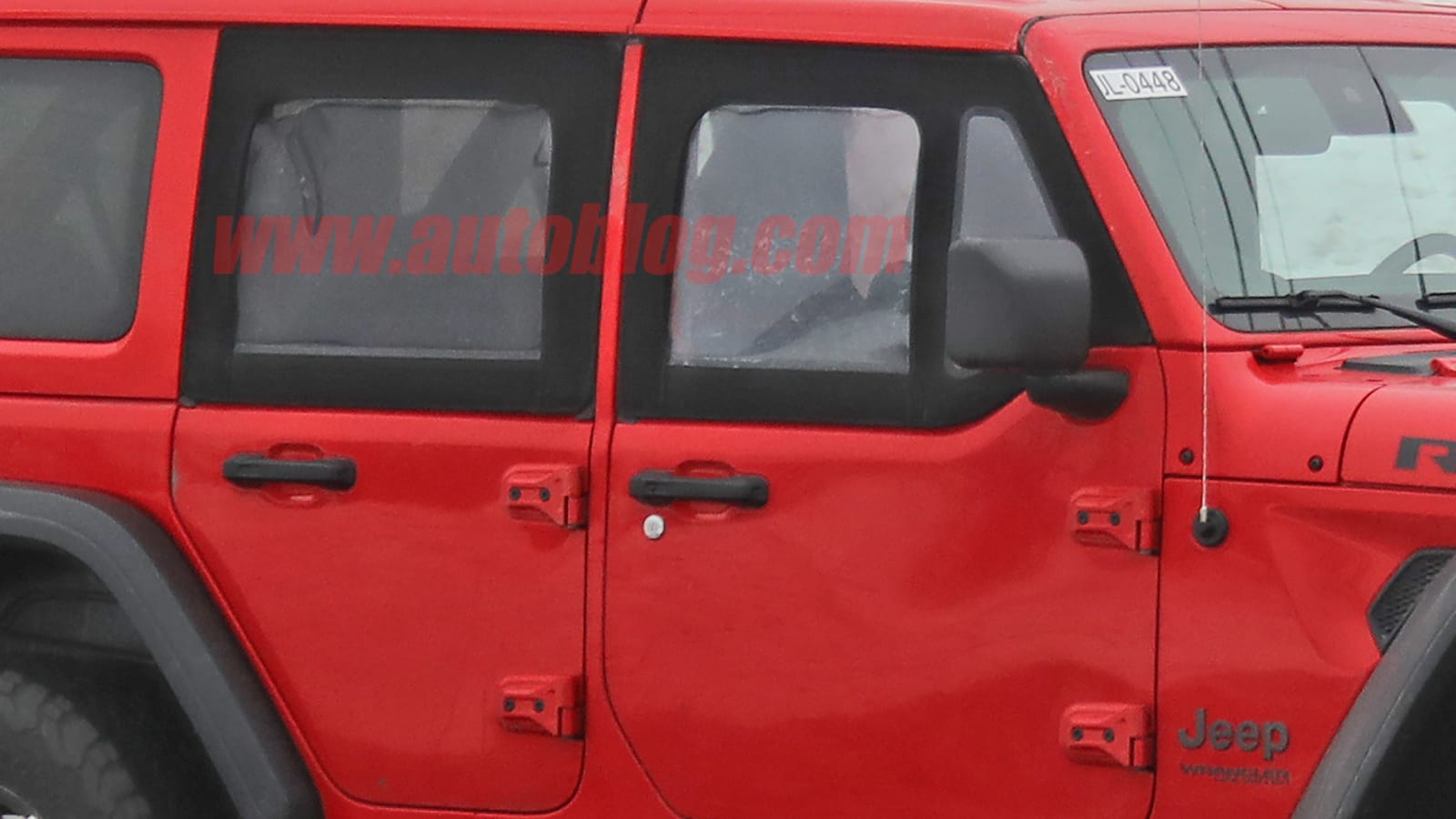 Jeep Wrangler test vehicle spied with half doors - Autoblog