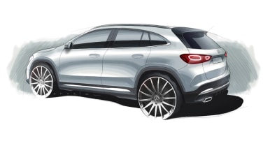 2021 Mercedes-Benz GLA shown in design sketches ahead of this week's debut