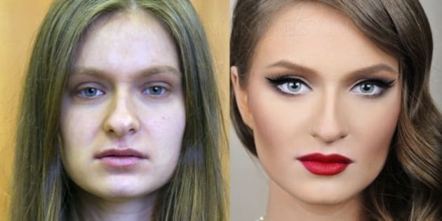 fotos increíbles antes y después del maquillaje