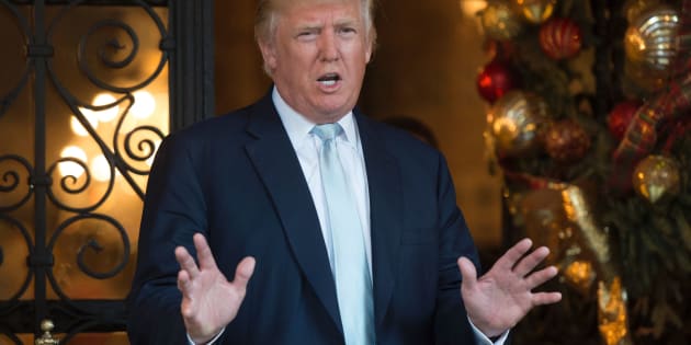 US President-elect Donald Trump answers questions from the media after a day of meetings on December 28, 2016 at Mar-a-Lago in Palm Beach, Florida. / AFP / DON EMMERT        (Photo credit should read DON EMMERT/AFP/Getty Images)