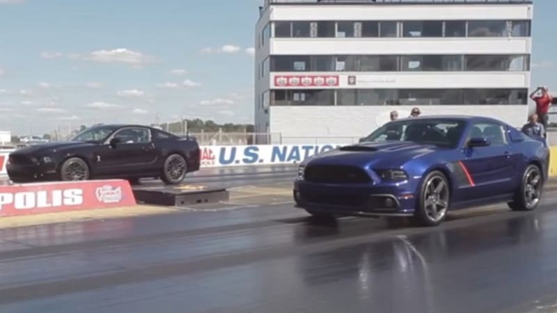 Shelby GT500 and Roush Stage 3 go head to head at the drag strip