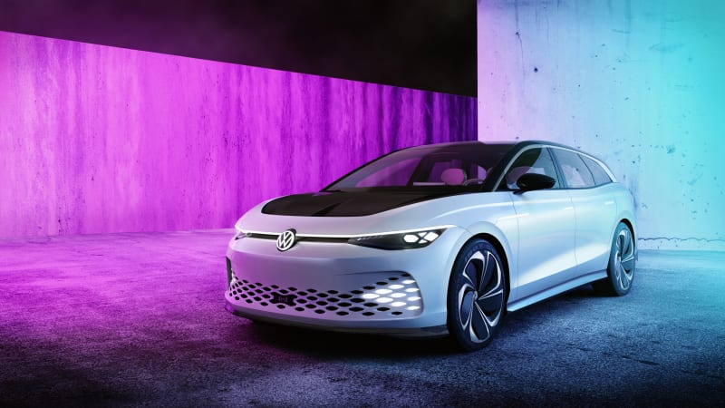 Volkswagen's ID Space Vizzion is a high-tech, apple-flavored wagon concept