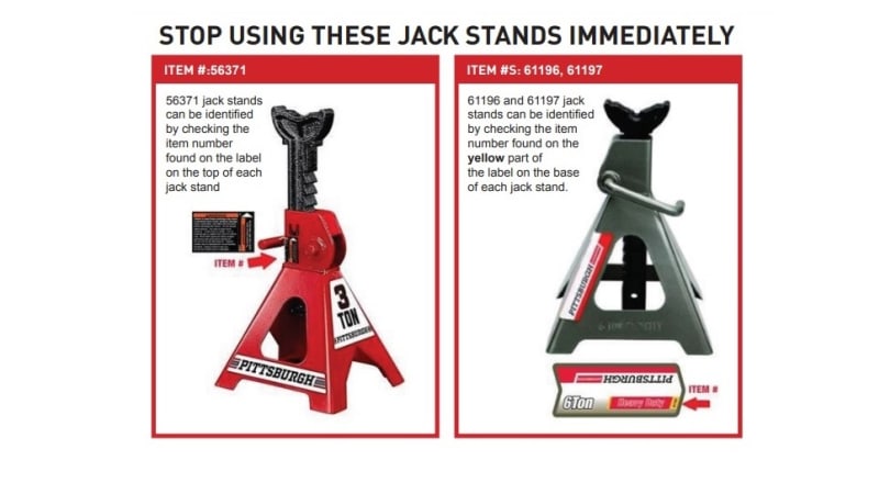 Harbor Freight recalls 1.7 million jack stands over collapse risk