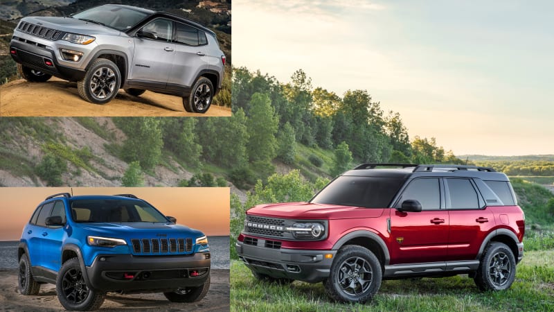 2021 Ford Bronco Sport Vs Jeep Cherokee And Jeep Compass Specs
